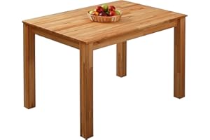 KROKWOOD Bonn Solid Wood Dining Table - Durable FSC Certified Wooden Kitchen Table - Assembling Hardware Included (Beech 110x75x75 cm)