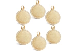 YIQINGJIE Gommage exfoliant en luffa, brosse éponge démaquillante nettoyante manuelle (lot de 6) tampon éponge en luffa naturel
