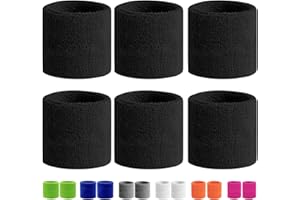 ‎VIKY VIKY 6 Stück Schweißband Handgelenk,Fitness Schweissband,Jungen & Mädchen Schweißbänder Handgelenk,Absorbierende Schweißband Kinder, Baumwoll Schweißband Arm für Fußball,Basketball und Tennis Sport