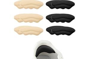 ENITHELITE Proteggi Tallone Per Scarpe,Salva Tallone Per Scarpe,Salva Tallone,Protezione Tallone Scarpe,Ferma Tallone Per Scarpe,Soletta Tallone,Proteggi Tallone,Solette Per Tacchi,Nero E Colore Albicocca,6 Paia