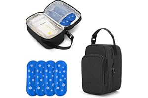 BAFASO Bolsa Enfriadora para Leche Materna con 4 Hielos, Bolsa de Viaje para 6 Cargas, Almacenamiento de Leche Materna, Negro