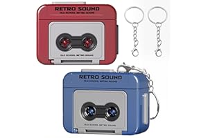 NHQZ 2 Llaveros Creativos Mini Tape Recorder - Llavero Llavero Portátil Retro Cassette Player con Tres Canciones Chinas - Adorno para Mochilas, Bolsos