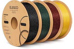 ELEGOO Sparkle PLA-filament 1,75 mm bunt 4 kg, glitter blinkande 3D-skrivarfilament hög dimensionell noggrannhet, 4 st 1 kg s