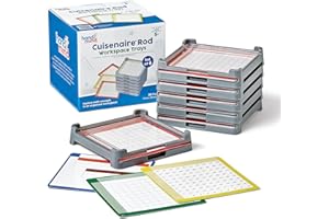 HAND2MIND Learning Resources Juego de 6 bandejas de varillas Cuisenaire, 5+, solo incluye bandejas y tapetes de actividades, elementos esenciales para clase para profesores
