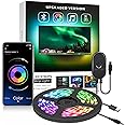 Nexillumi Backlight RGB LED Strip Lights USB Powered for 24 Inch-60 Inch TV,Mirror,PC, APP Control Sync to Music, Bias Lighting, 5050 RGB Waterproof IP65 for Android iOS