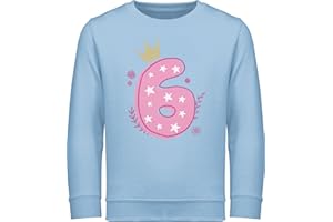 Shirtracer - Sweatshirt Kinder Pullover für Jungen - 6. Geburtstag - Sechster Mädchen Krone Sterne