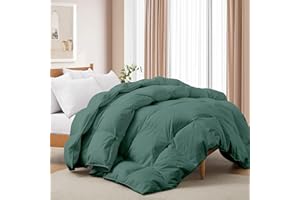 Deodar Edredón de Plumas Cama 135/150 Todas Estaciones 2 Personas, Relleno Pluma y Plumón de Ganso 420 GR/m², Funda Nórdica 100% Algodón, Lavar, Öko-Tex y RDS (Verde, 220x240cm)