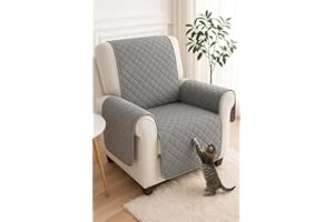 ‎KAMACA KAMACA Wende - Sesselschoner Sesselauflage Relax mit Armlehnen Sessel Überwurf Bürostuhl für Relaxsessel und Überzug warm und weich zur Schonung der Polster Lehnenschutz (ANTHRAZIT - HELLGRAU)