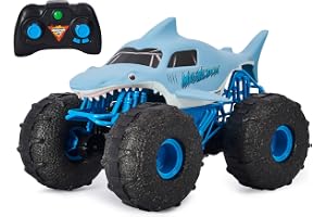 Monster Jam RC Megalodon - Storm Thrasher | Kör på snö, lera och vatten, officiella vattentåliga BKT-däck, skala all-terräng leksaksbil, gåvor för barn i åldrarna 4+