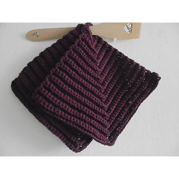 Dicke Gehäkelte Topflappen 2er Set – Klassisches Muster, 100% Baumwolle, Ca. 19 X 19 Cm