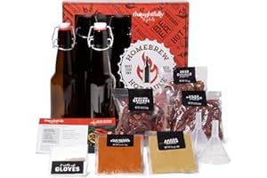 Thoughtfully Gifts, Make your own hot sauce brew Gift Set, include 3 bottiglie di vetro, libro di ricette, guanti, 2 imbuti, peperoni, spezie e condimenti (non contiene alcol)