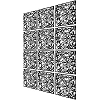 Lot De 12 Séparateurs De Pièce Suspendus En PVC - 40x40cm - Design Creux - Pour Salon, Chambre, Bureau - Noir/blanc/rouge