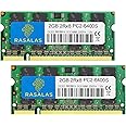 Rasalas 4GB Kit (2x2GB) PC2-6400 DDR2 800 Sodimm 2RX8 1.8V CL6 RAM Memory Modules for Laptop Computer