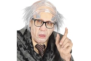 Widmann 75691 - Maske Alter Mann, Halbglatze mit Augenbrauen, Perücke, Accessoire, Kostüm Opa, Mottoparty, Karneval