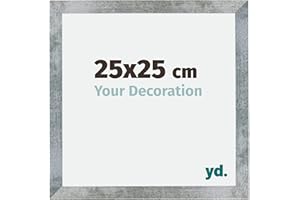 yd. Your Decoration - Marco de fotos 25x25 cm - Marco de pared de MDF - Antirreflectante - Magnifica calidad - Hierro Barrido - Mura