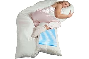 ‎TRAUMREITER Traumreiter Seitenschläferkissen Visco XXL langes & hohes Hybrid Wendekissen mit Memory Foam [orthopädisch] + Watte Seite. Schwangerschaftskissen zum Schlafen Komfortkissen mit Bezug Baumwolle Weiß