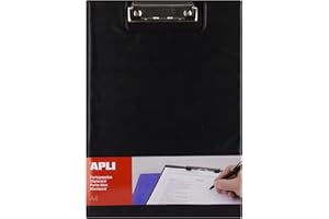 Apli 17204 - Porte-blocs avec rabat noir A4, Polypro