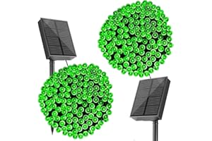 SOLARBABY 2 Pezzi Catena di Luci Solari per Esterni, Catena Luminosa Esterno Solare, 20M 200LED Luci Solari da Giardino 8 Modalità Luce Esterno Decorazioni per Giardino,Natale,Matrimonio-Verde