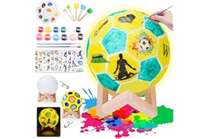 ‎DIKENCE Fussball Geschenke Jungen: Geschenk Junge 5-6-7-8-9-10 Jahre Basteln Mädchen 6 7 8 9 10 Jahre Bastelset Kinder Spielzeug Ab 4-12 Jahre Jungen Mädchen Fußball Nachtlicht Malset für Kinder Zimmer Deko