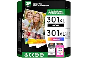 AIRLYSIS 301XL Cartouches d'encre Remplacement pour HP 301 XL Noir et Couleur pour HP Envy 4500 4507 5530 DeskJet 1000 1510 2540 3050 OfficeJet 2620 4630 4632 (1 Noir, 1 Tri-Colore)