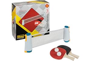 Idena 90957-Set de Tenis Red, Palas y Dos Pelotas, fácil de Montar en Cualquier Mesa, Llevar de Viaje, de Vacaciones o para el jardín, Multicolor, Big Set Berlin 40204-1