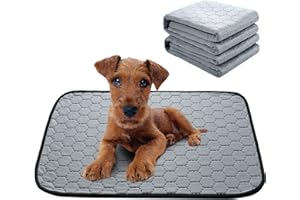 LEEWEITAS Tapis de Dressage pour Chiens Réutilisables, Tapis éducateurs Pipi Lavables pour Chiots avec Base Super Absorbante et Antidérapante pour Chiens, Chats et Lapins-45x60CM (2 pièces)