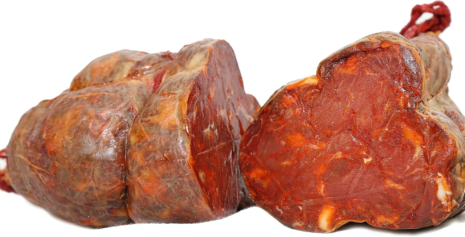 Morcon Presa iberico Bellota - Embutidos Ibericos de Bellota Pata Negra - Envasados al vacio - Elaboración Tradicional Similar al Chorizo Iberico de Bellota pero más jugoso - 1 Pieza 800 gr aprox