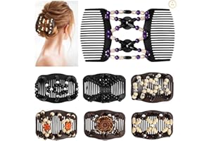 Dadabig 7 PCS Magic Hair Combs Pinza de Pelo Elástica Doble Clips Peinetas Elásticas de Pelo para Mujer Moda Mágica Peine para el Cabello Mágico(9.9 * 6cm, 7 estilos)
