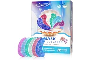 ZIXAOK Gels pour les yeux, Masques pour les yeux nacrés qui réduisent les rides, les yeux gonflés, les cernes, les poches pour les yeux avec du collagène marin naturel, Patchs anti-âge sous les yeux (12 PCS)