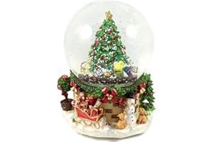 CREATION GROSS Schneekugel/Spieluhr zum Aufziehen mit Schneeantrieb, festlich verziert Ø120mm H.: 17,5cm (0900020)