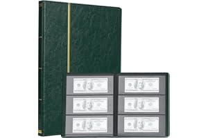 TsunNee Album do kolekcjonowania papierowych pieniędzy, 60 kieszeni, skórzany pokrowiec, uchwyt na walutę, dwustronny album do przechowywania banknotów, pamiątkowy uchwyt na pieniądze dla kolekcjonerów