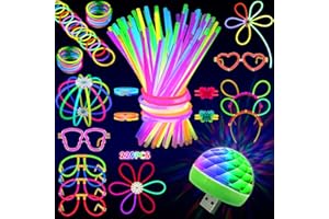 MOSSNDAR Braccialetti Luminosi Fluorescenti,229 Pezzi,Starlight Braccialetti Luminosi,Bastoncini Luminosi Fluorescenti,Gadget Compleanno Bambini,adatto per Matrimoni,Fluo Party,Feste al Neon,Capodanno