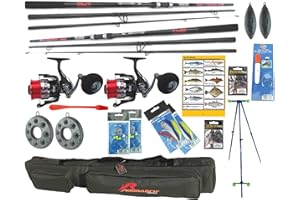 Hunter Pro Complete Sea/Beach Fishing Set. 2 x Rods, Reels, Tripod, Weights, Rigs, Holdall