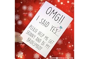 PEACHY ANTICS Karty dla druhny, karty 'Will You Be My Bridesmaid', kartka niespodzianka dla druhen, kartka na przyjęcie weselne, karta dla najlepszego przyjaciela zabawne karty zaproszenie PC50