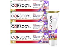 Corsodyl Toothpaste Multipack Gum Strengthen & Protect with Hyaluronic Acid, Whitening, 4 x 75ml