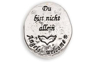 PALETTI Talisman Engel Münze | Text 'Du bist nicht allein' Talisman Engel Münze | Angels Welcome