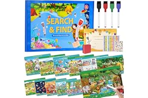 OSIKAY Toys for 3 4 5 6 Year Old Boys Girls: Educational Learning Gifts for Kids Age 3-6 Birthday Present for Preschool Girl Boy Airplane Activities Travel Game Toys Search and Find Books for Children