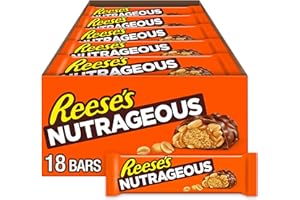 Reese's Nutrageous Barretta, Cioccolato, Arachidi, Burro di Arachidi, Confezione da 18 x 47 g