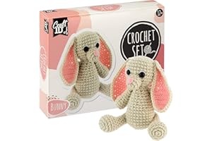 CRAFT SENSATIONS BY GRAFIX Kit de Crochet pour Débutants | Craft ID | Coffret Amigurumi | Lapin | Pack d'Aiguilles de Tricot à Crocheter pour Enfants et Adultes | Tricoter des Peluches | Animaux