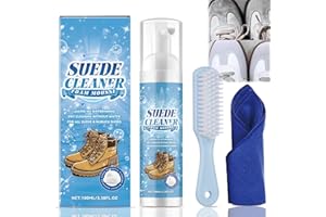 ELIISKINN Suede Cleaner & Suede Shoe Cleaner with Brush & Microfiber Cloth – Restores Nubuck Shoes, Boots, Trainers, Jackets, Bags & More – Gentle Yet Effective Cleaning for Premium Fabrics