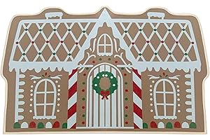 ILMFMY Weihnachten Fußmatte Lebkuchenhaus 50×80 cm – rutschfeste Türmatte für Außen & Innen, festliche Willkommensmatte für Haustür & Eingangsbereich, Weihnachtsdeko sorgt für warme Atmosphäre im Winter