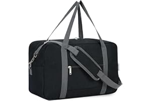 Narwey Bolsa Viaje Ryanair 40x20x25cm Bolsa de Viaje Plegable Equipaje Ligera de Mano Mochila Avion Bolsa de Fin de Semana Bolsa de Deporte 20L(Negro)