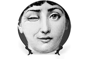 ROTOOY Lina Cavalieri Plate, Fornaset Decorative Plate, Wall Decorative Plate, Mysterious Face Plate Wall Hanging Decoration,Including Bracket And Special Spring Hook, 8inch, S (19)