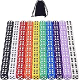 AUSTOR 100 Pezzi 6 Lati a Dadi Set da Gioco, 10 x 10 Colori Diversi da 16 mm Acrilico Dadi con Libera Borse di Velluto
