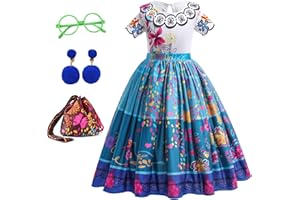 BanKids Magiczna sukienka rodzinna Mirabel Encanto kostium dla dziewczyn Isabella urodziny Halloween Boże Narodzenie Cosplay ubrania 3-10 lat