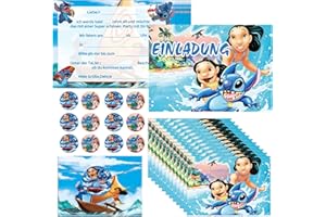 COQOYO Einladungskarten Kindergeburtstag, 12 Stück Kinder Geburtstag Einladungen auf Deutsch, Partyeinladungen Set mit Cartoon-Mustern, Bunten Umschlägen und Runden Aufklebern für Jungen Mädchen