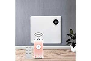 Purus 600W White WIFI Smart App Control, Electric Radiator Heaters for Home, Bathroom Safe Electric Heater Setback Timer Lot 20 & Thermostat Control, Wall Mounted or Floor Standing with Controller