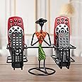 D&V ENGINEERING - Creative in innovation Metal Welcome Gesture Lady Design Remote Holder/Stand/Organizer for TV AC DVD DTH Remotes, Living Room Decor, showpiece (4 Remotes, Red & Green).