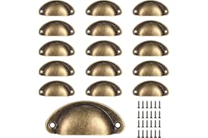 VARHHUXHA 16 Poignées de Tasse Coquille, Poignées de Tirage de Tiroir Vintage, Poignées et Boutons de Porte de Placard de Cuisine Rétro Semi-cercle, Poignées de Porte de Commode de Meuble(bronze)
