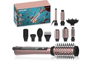 Cecotec Cepillo de Aire 10 Accesorios CeramicCare 10in1 AirBrush. 1200W, Secador, Alisador, Rizador, Voluminizador, Difusor, Pantalla, Función Iónica, Revestimiento de Cerámica, Control Temperatura